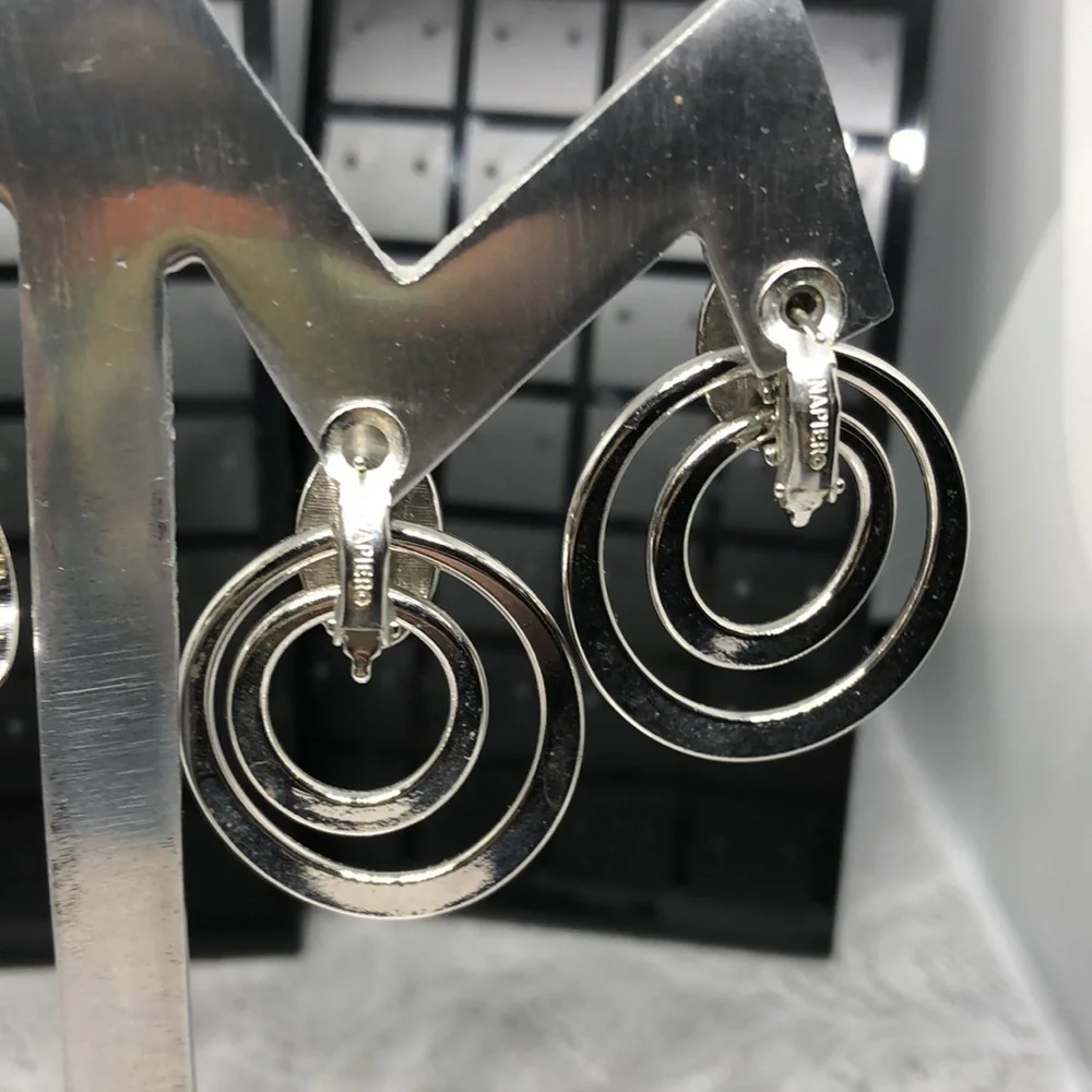 Bundle lot 2 modernist style geometric earrings Napier and Avon